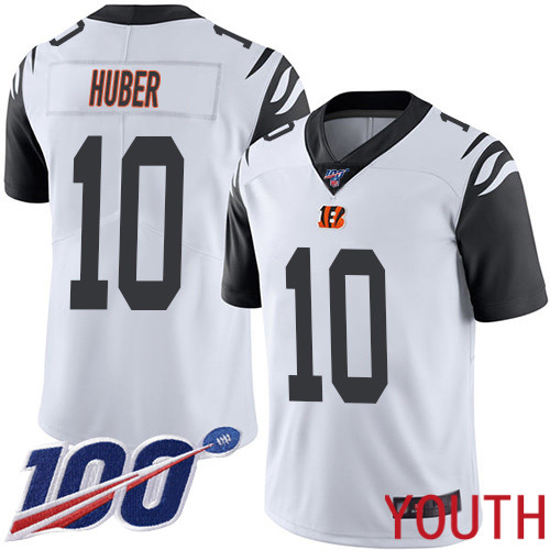 Cincinnati Bengals Limited White Youth Kevin Huber Jersey NFL Footballl #10 100th Season Rush Vapor Untouchable